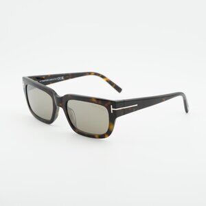 Tom Ford Ezra FT1075 52L Sunglasses Havana Rectangle Frame, Roviex Lenses